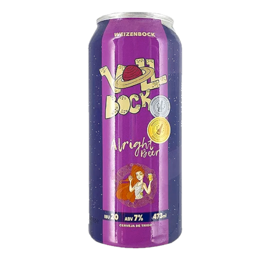 Cerveja Alright Voll Bock Weizenbock Lata 473ml