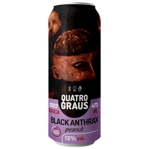 Cerveja Quatro Graus Imperial Stout Black Anthrax Peanut 2022 Lata 473ml